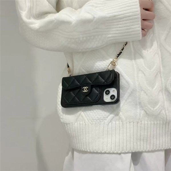 chanel iphone16/16pro ケース ショルダー シャネル アイ フォン ケース iphone15/14pro ケース カード 収納 おしゃれ iphone13/12 ケース 人気 女子 - 画像 (3)